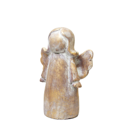 Anioł Figurka ceramiczna betonowa Rustykalny Złoty 25cm